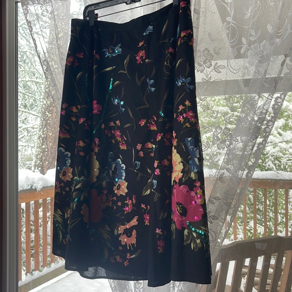 Boho Full Black and Floral skirt